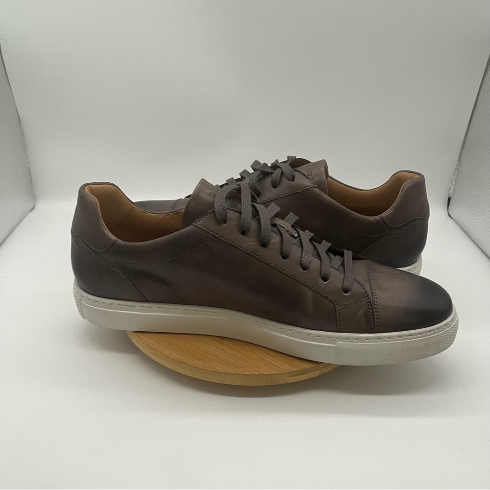Magnanni Lace Up Sneaker - Gray Leather - Size 13 - Picture 5 of 11